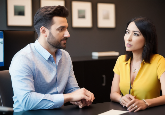 Music project manager discussing project details with an artist